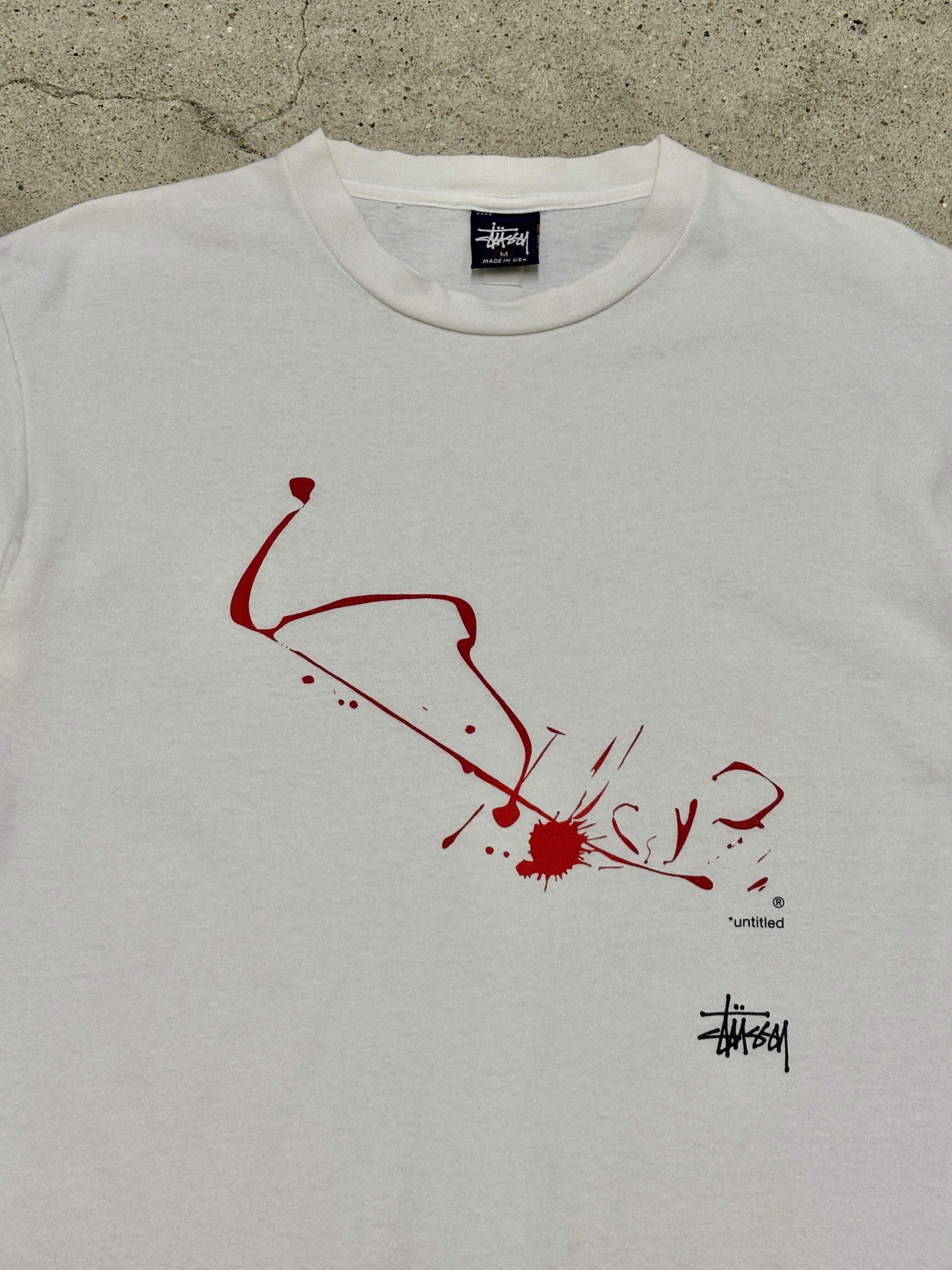 90～00s OLD STUSSY × WTAPS/drip technique Tee/USA製/紺タグ/M/1999
