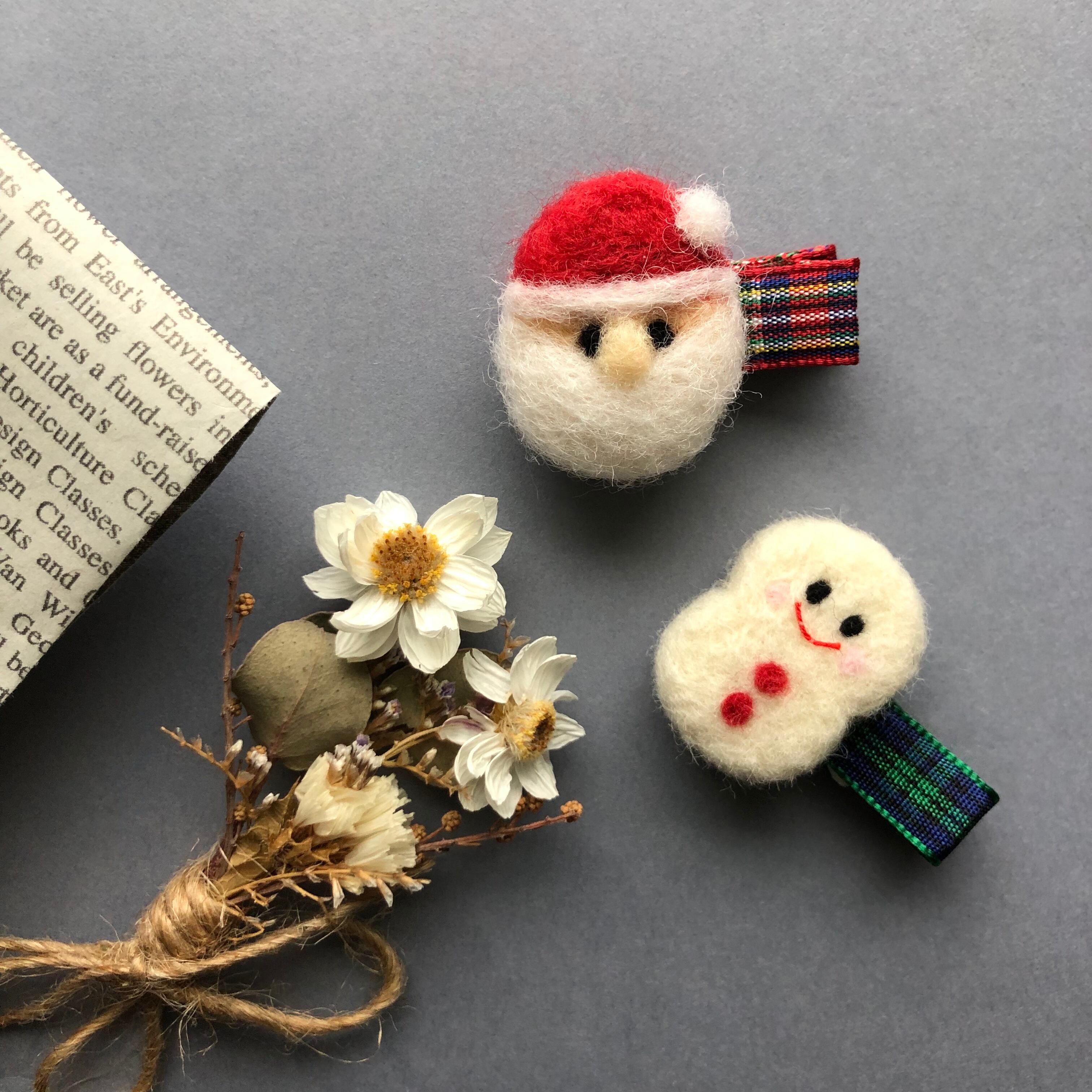 No.478】ヘアゴム ハンドメイド クリスマス くま サンタさん うさ耳  