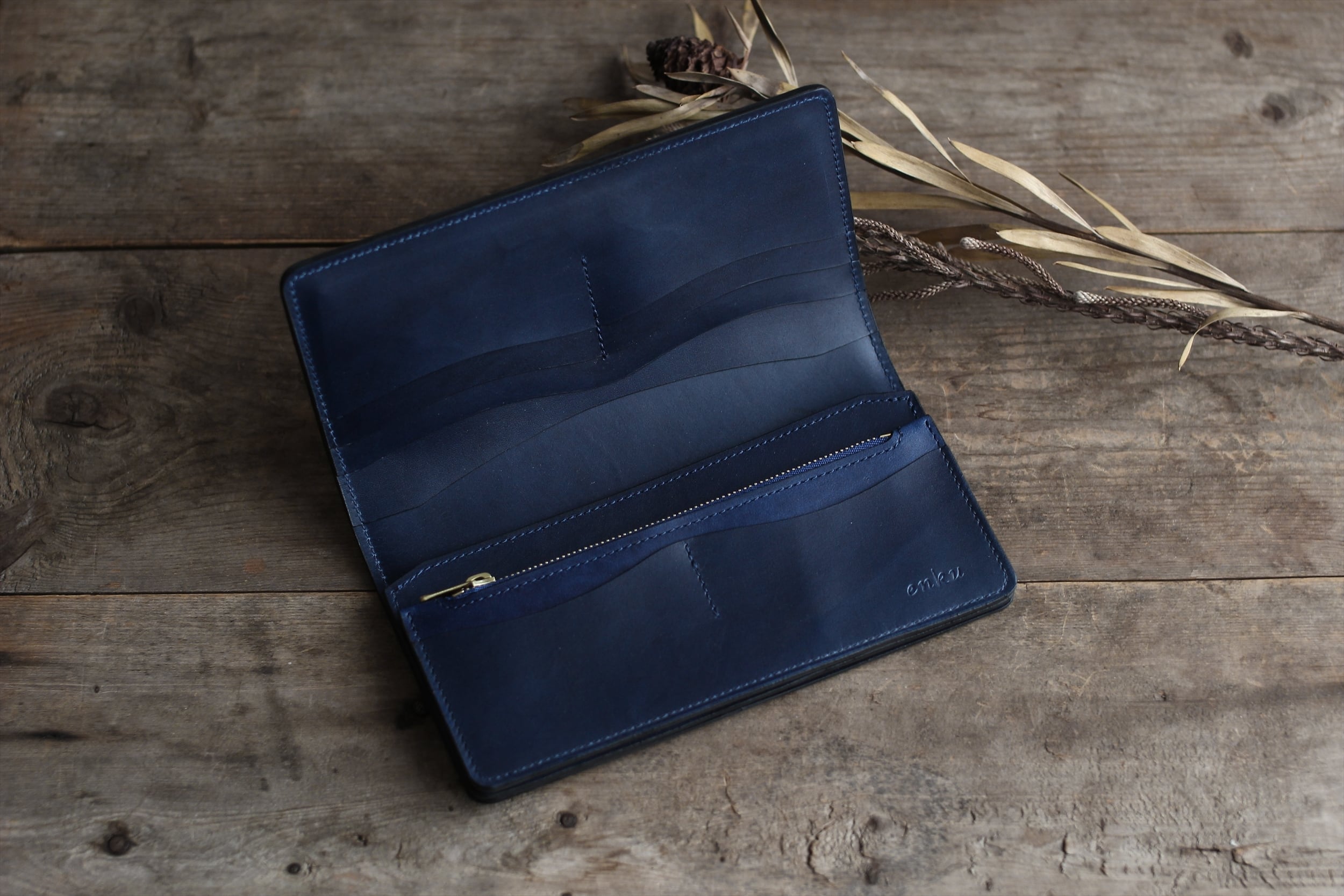 藍染革[Cordovan] 長財布 | enku Onlineshop