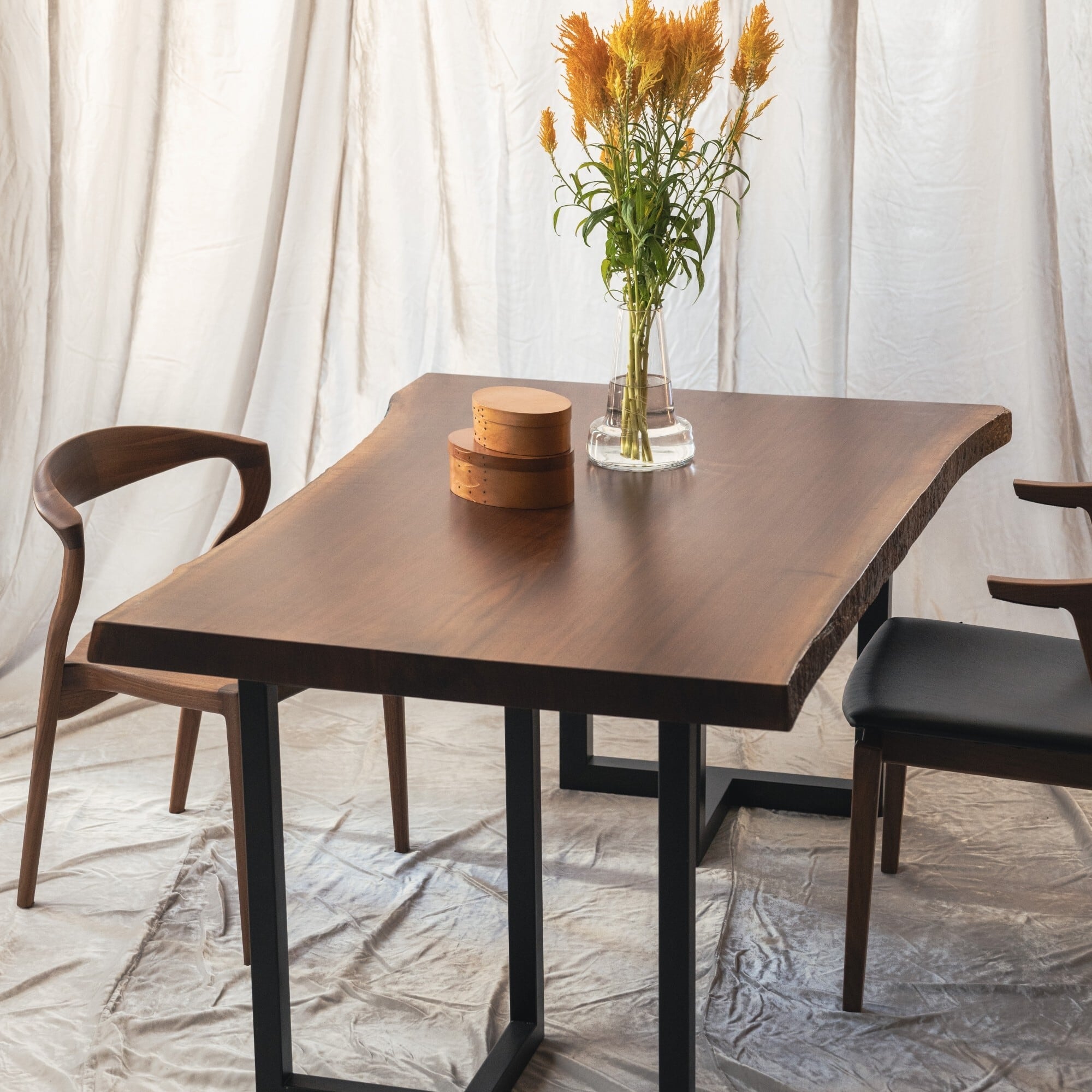 ウォールナット_1400×900-1030×60_青山店_テーブル天板/一枚板 21959