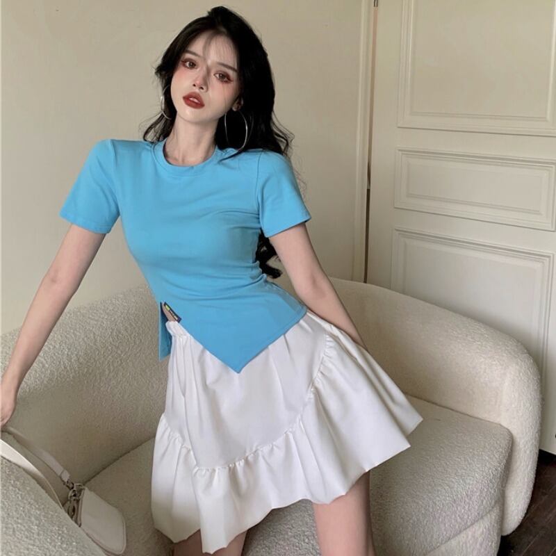 サマーTシャツ ハイウェストスカート 夏物 YY-ファッション21217774363