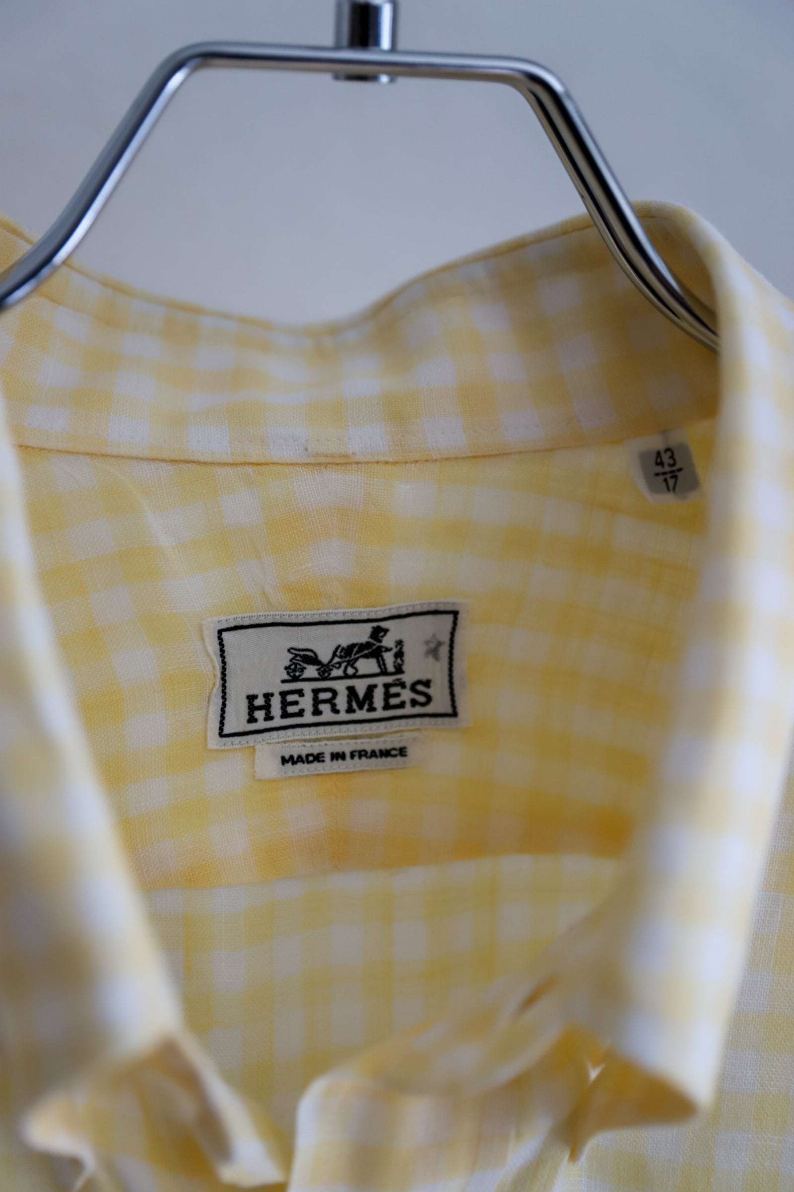 定価15万】HERMES special B.D. linen shirt made in France yellow