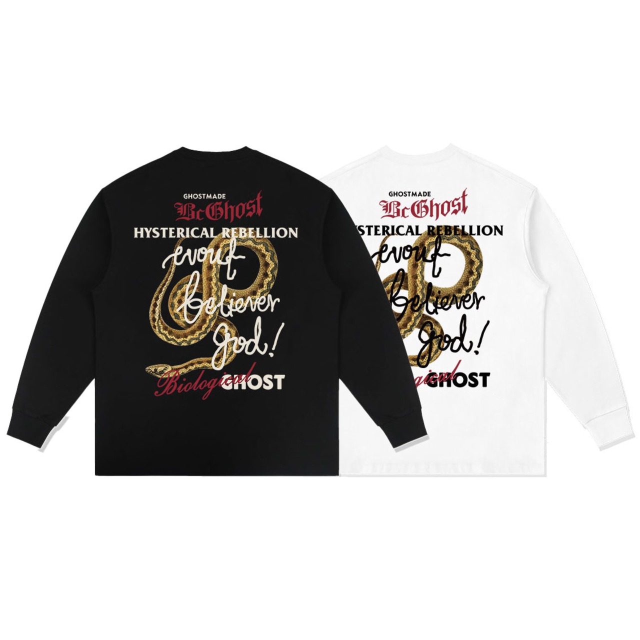 VINTAGE ストリート 蛇 ロングTシャツ T250