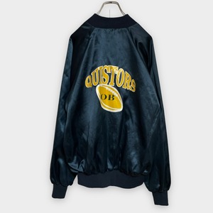 【AUBURN】90s USA製 スタジャン ブルゾン バックプリント ロゴ 高校 アメフト フットボール X-LARGE ビッグシルエット US古着