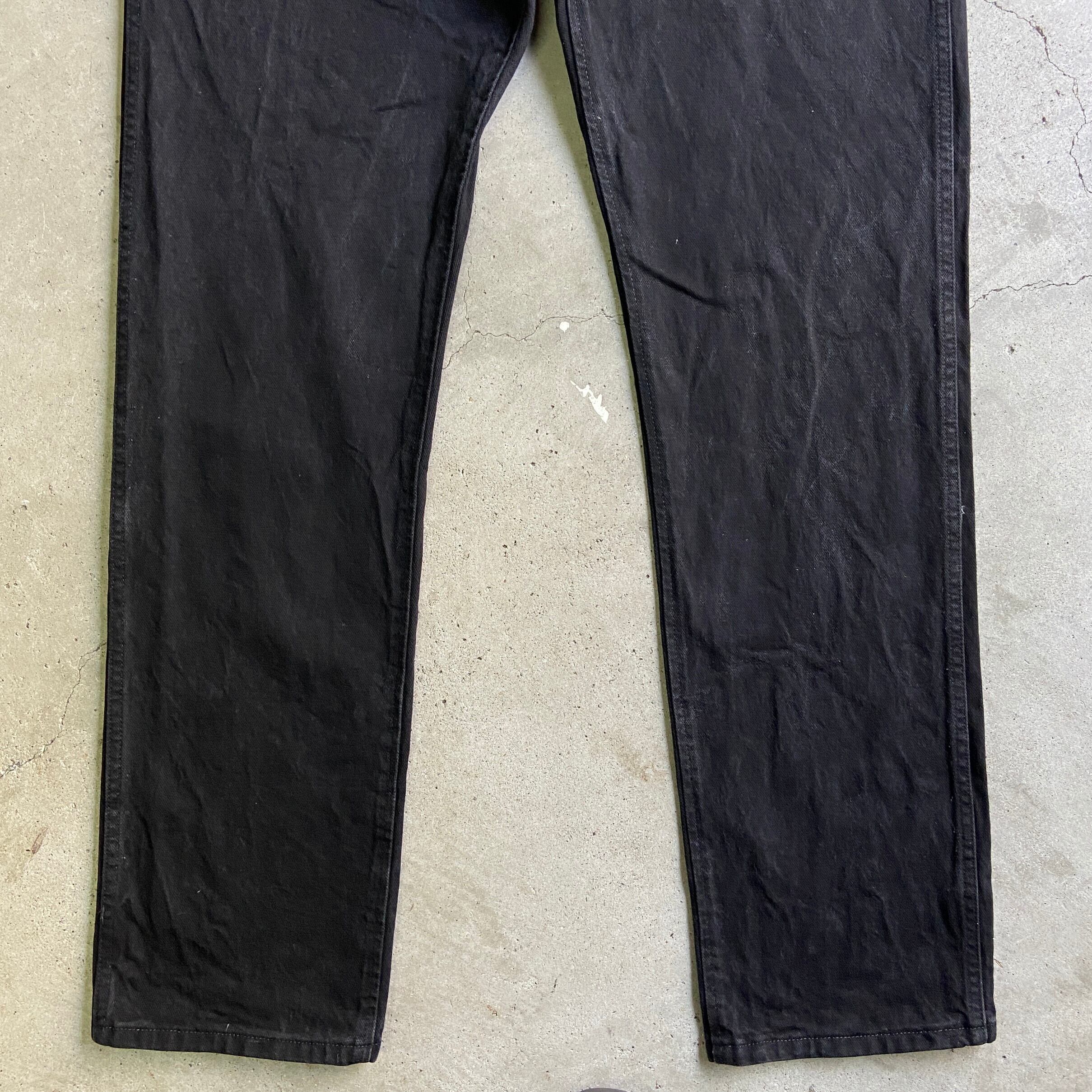 ビッグサイズ Wrangler ラングラー テーパード ブラックデニムパンツ