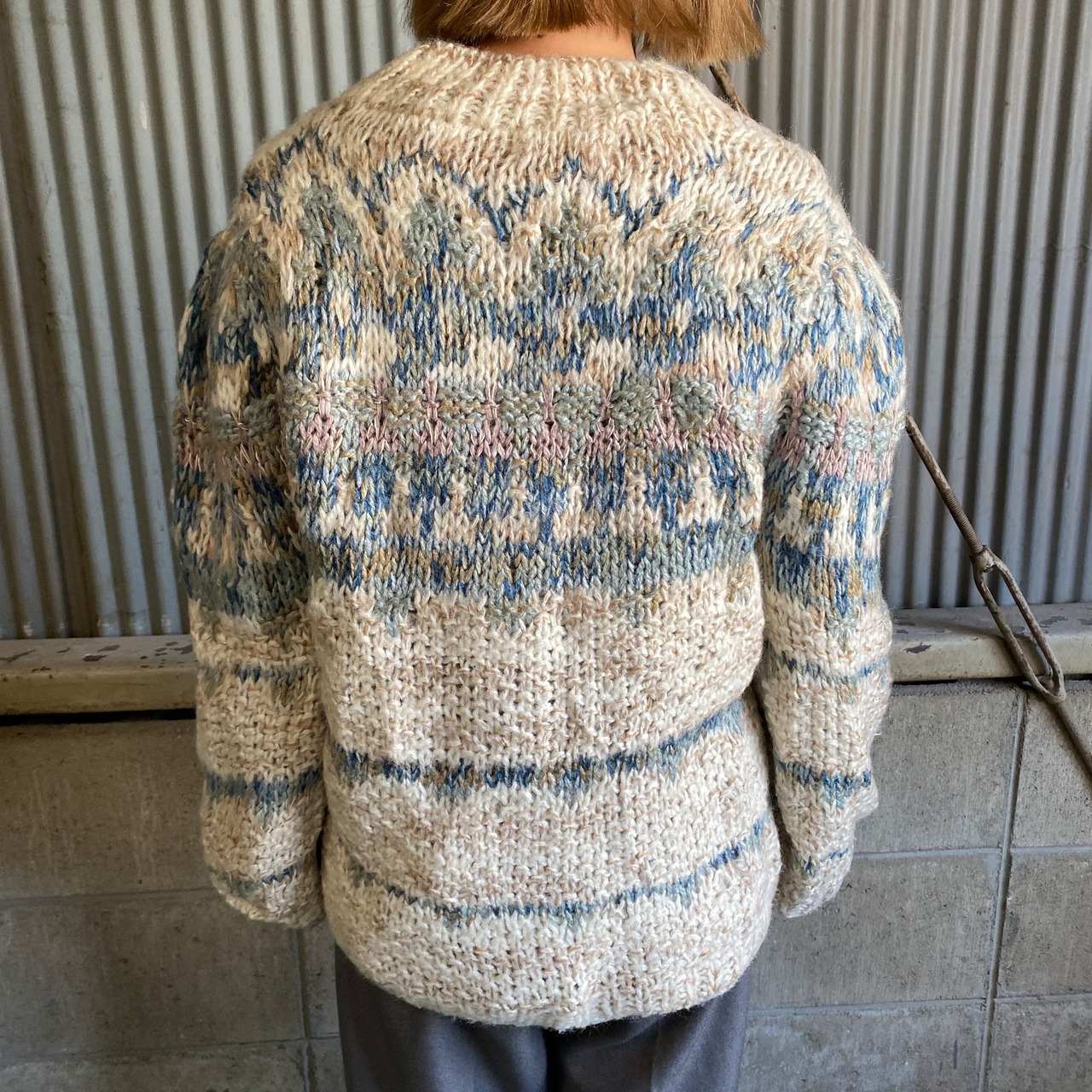 90年代 Lauren Hansen ハンドニットセーター レディースM 古着 90s 