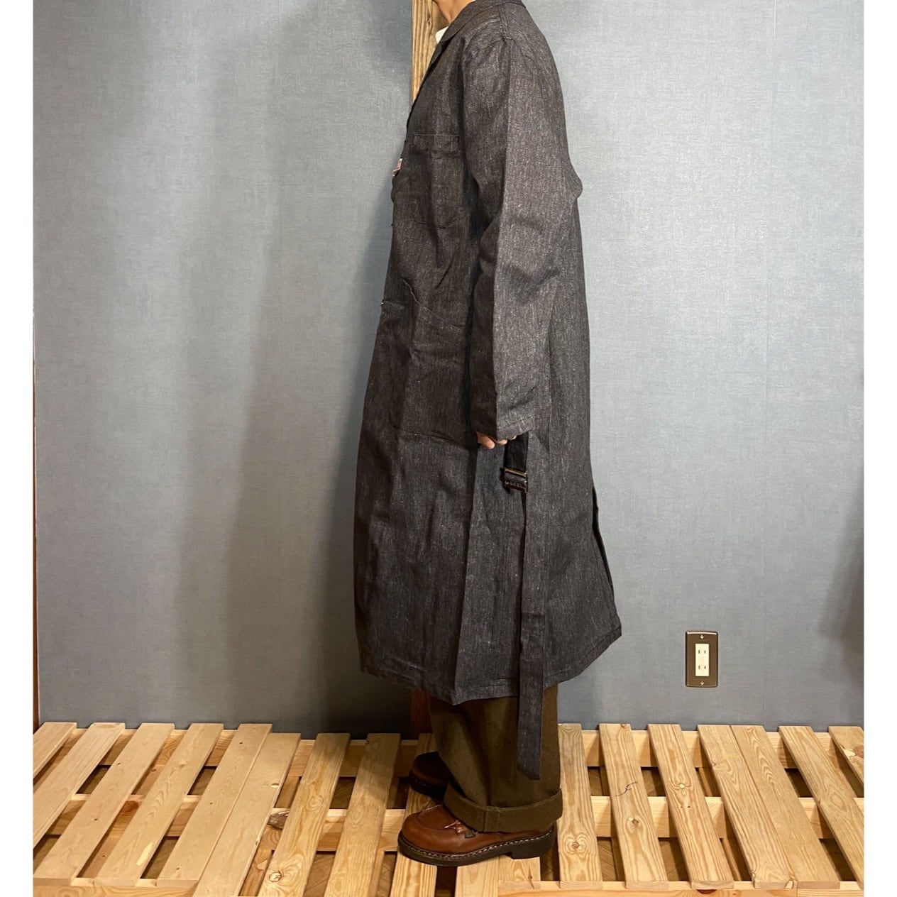 ジャケット・アウター 1950s Black chambray atelier coat 50's France Vintage Black Chambray Atelier Coat | AMICI used