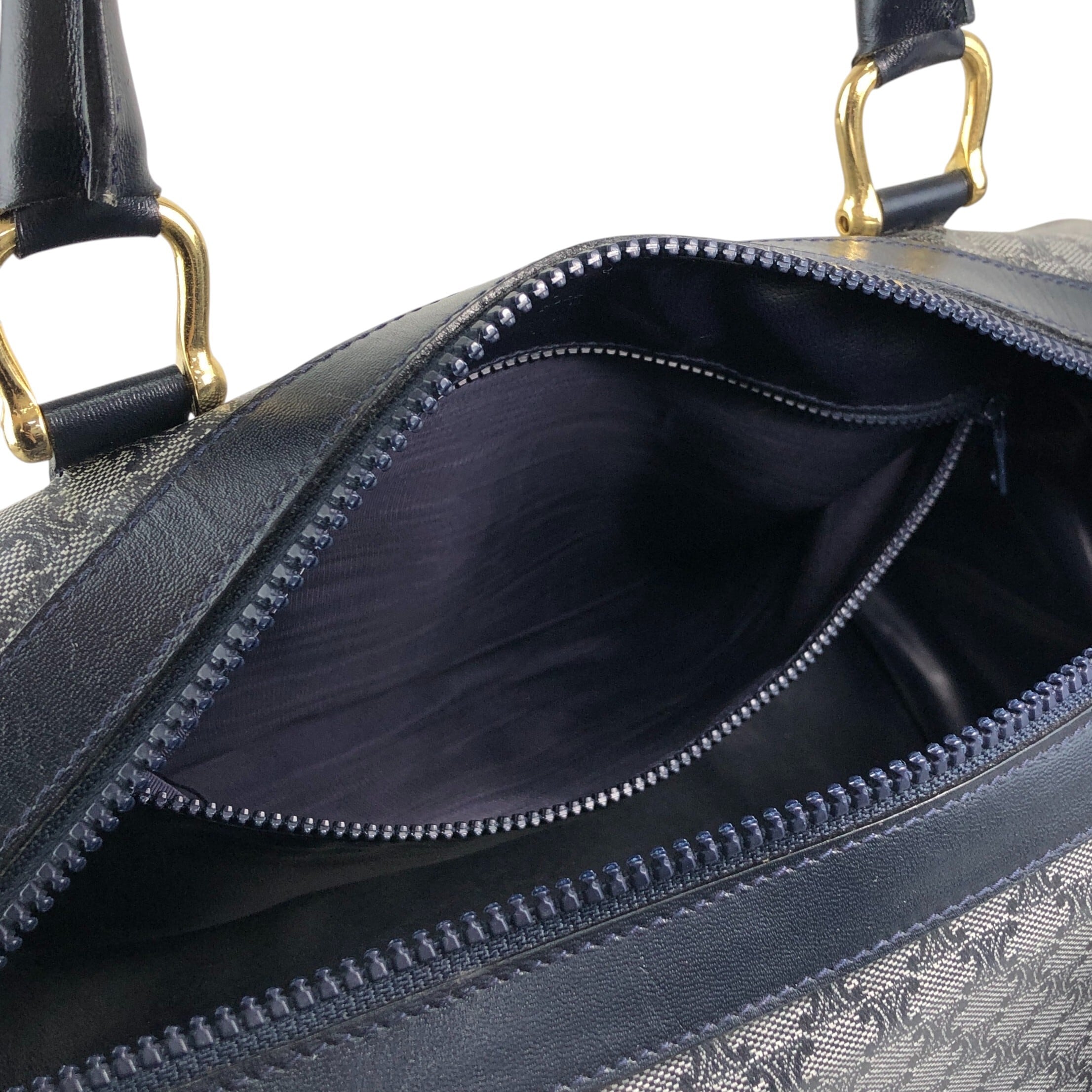 CELINE セリーヌ ブラゾン ブラゾン型押し ボストンバッグ ネイビー