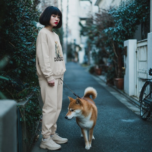 shiba フェイクスエードセットアップ