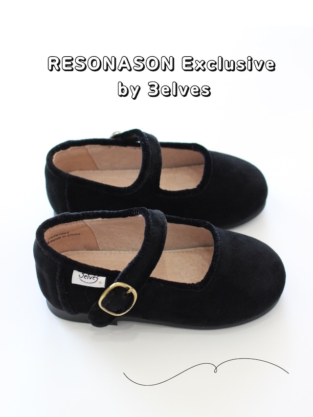 RESONASON Exclusive by 3elves 山羊革 スエード ワンストラップシューズ Black