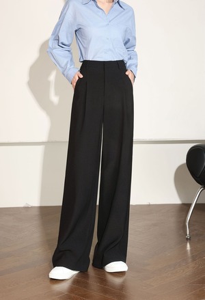 2サイズ 2タイプ ハイウエスト タック入り ワイドパンツ レディース パンツ ボトムス スーツ ロングパンツ ロング 丈長 ワイド ストレート タック ファスナー ポケット ボタン 薄手 中厚手 かわいい 大人可愛い きれいめ シンプル カジュアル 上品 おしゃれ マニッシュ ルーズ フォーマル 無地 春 夏 秋 冬 授業参観 ママ 通勤 学生 学校 通学 デート お出かけ 旅行 公園 女子会 休日 体型カバー 脚長 普段使い 着回し S M L XL 2XL 大きいサイズ ゆったり 黒 ブラック