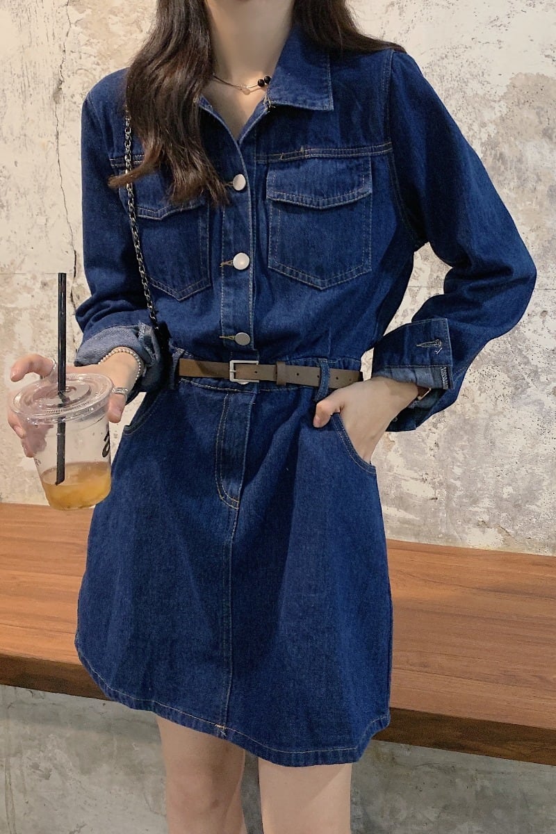 ワンピース ミニ ミニ丈 ショート ショート丈 袖あり 長袖 襟付き