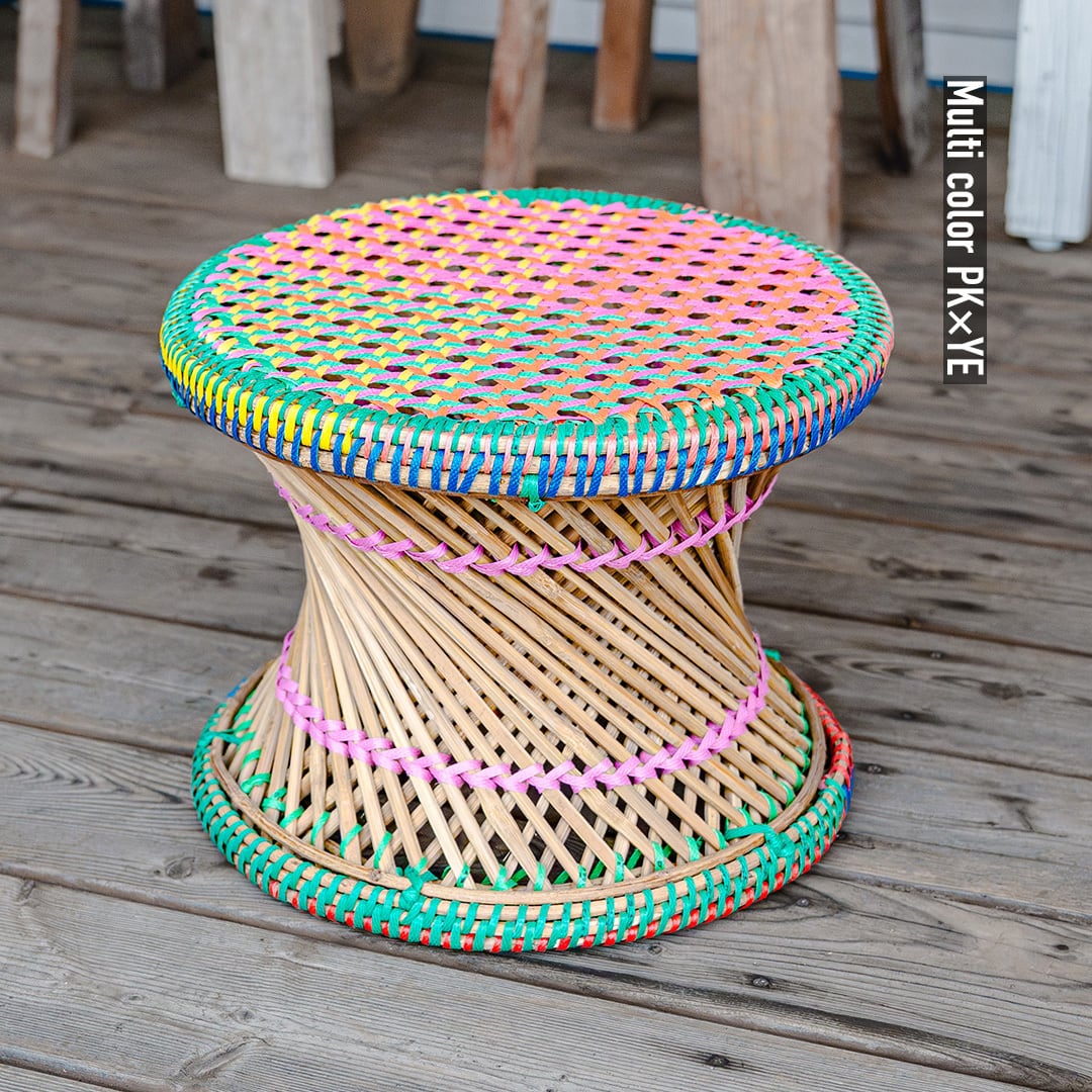yu.m★さん専用スツール Y ハンドクラフト yao／プラスチックテープ・スツール（M）｜Plastictape Stool M