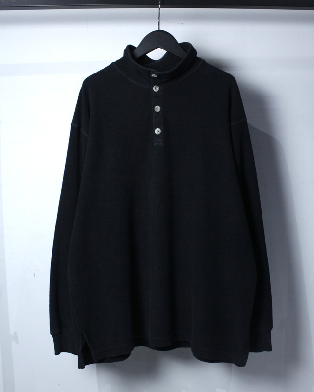 【Caka BLACK】90's “THE TERRITORY AHEAD” Minimal Design Pile Fabric Stand Collar Pullover