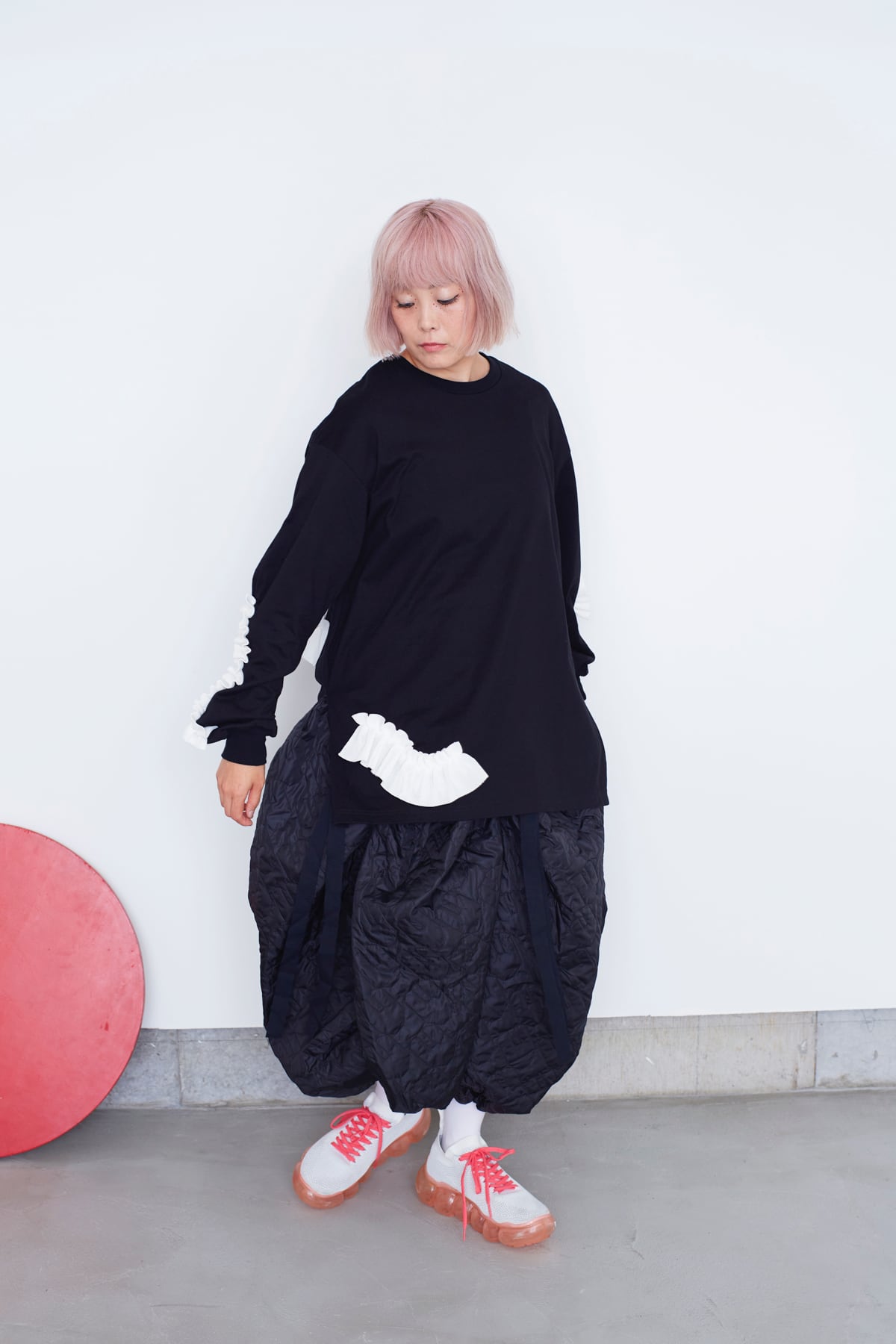 VARIOUS MESH FRILL L/S TEE / F1 | frankygrow concept shop