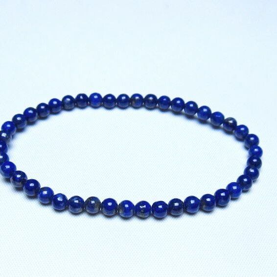 ラピスラズリ ブレスレット 4mm 一点物 メール便可 [M便 1/10] 111-48373