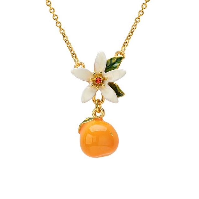 【Orange Series】Orange Flower Necklace / オレンジ フラワー ネックレス