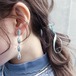 EARRINGS || MARBLE TRIPLE EARRINGS (SILVER) || 1 PAIR  || SILVER || FAF646