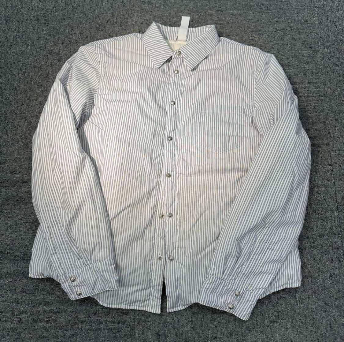 クロムハーツストライプ柄厚手シャツ