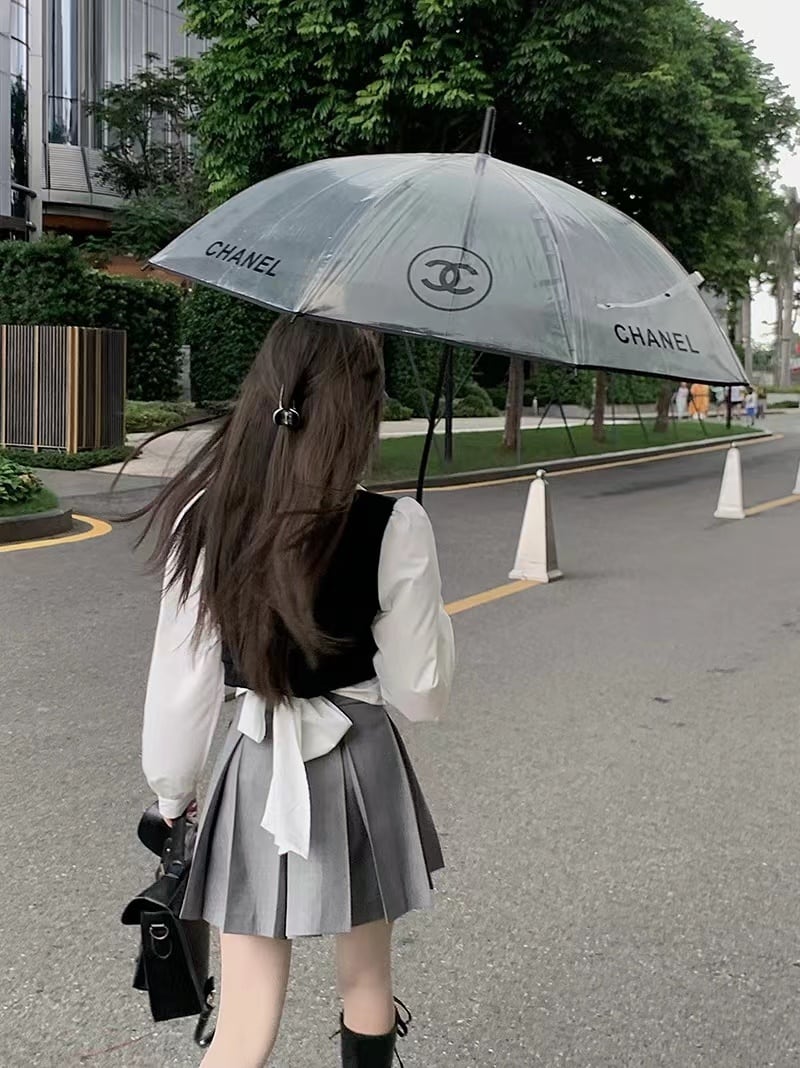 セット】【単品注文】フェイクのツーピースブラウス＋グレーのプリーツ