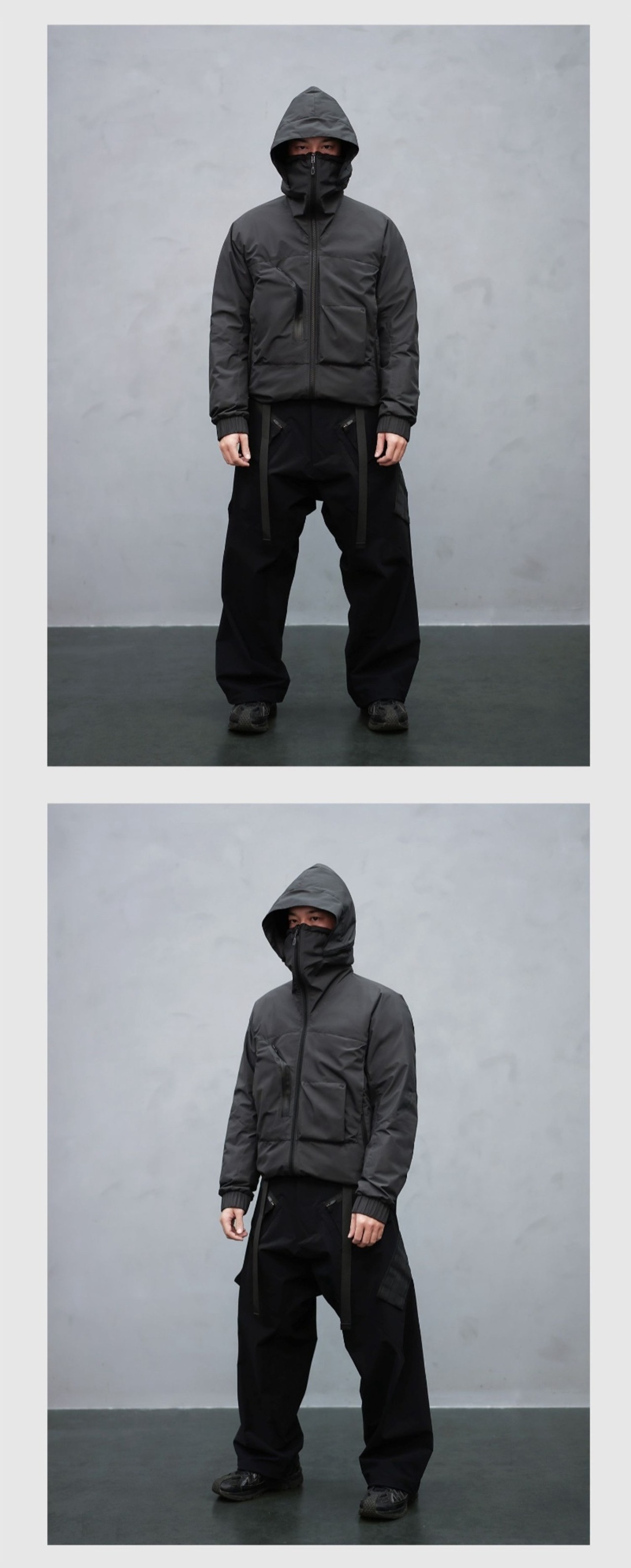 NOSUCISM 24AW マルチポケット着脱式フードダウンジャケット