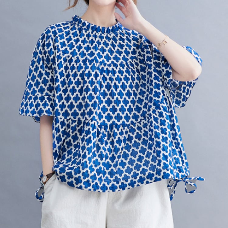 ドローストリングプリントシャツ10917