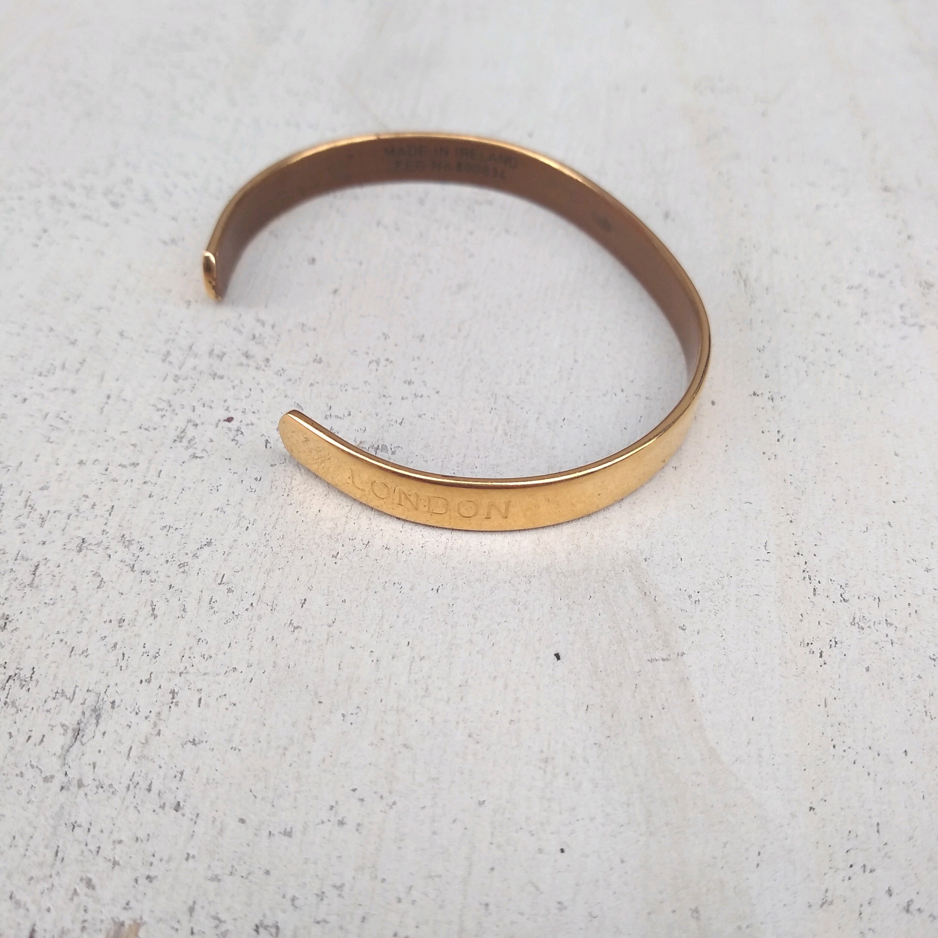 サボナ ロンドンSABONA LONDON/Plain Gold Cuff Bracelet/800834/銅/24K/金メッキ/バングル ...