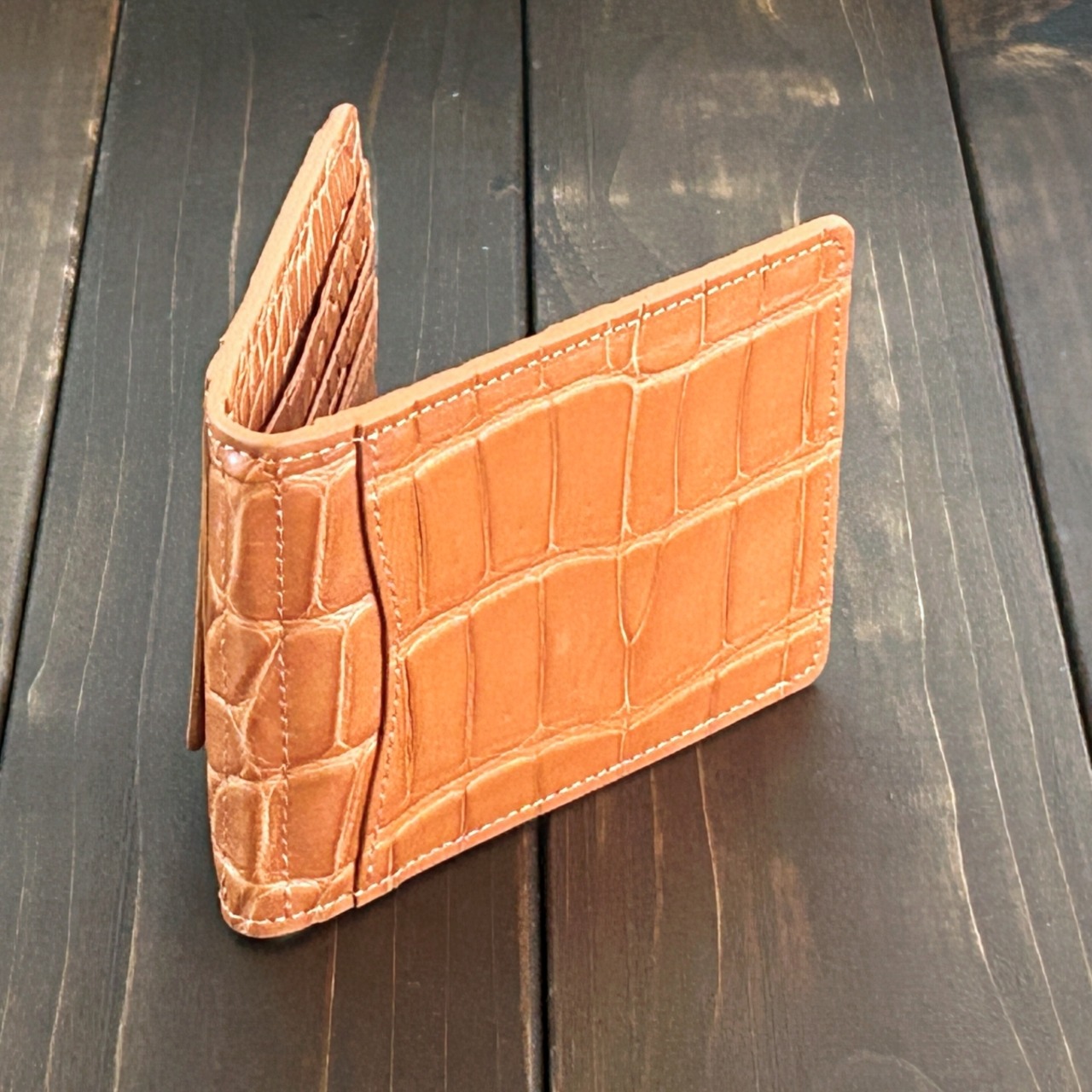 クロコダイル 無双 マネークリップ アンバー