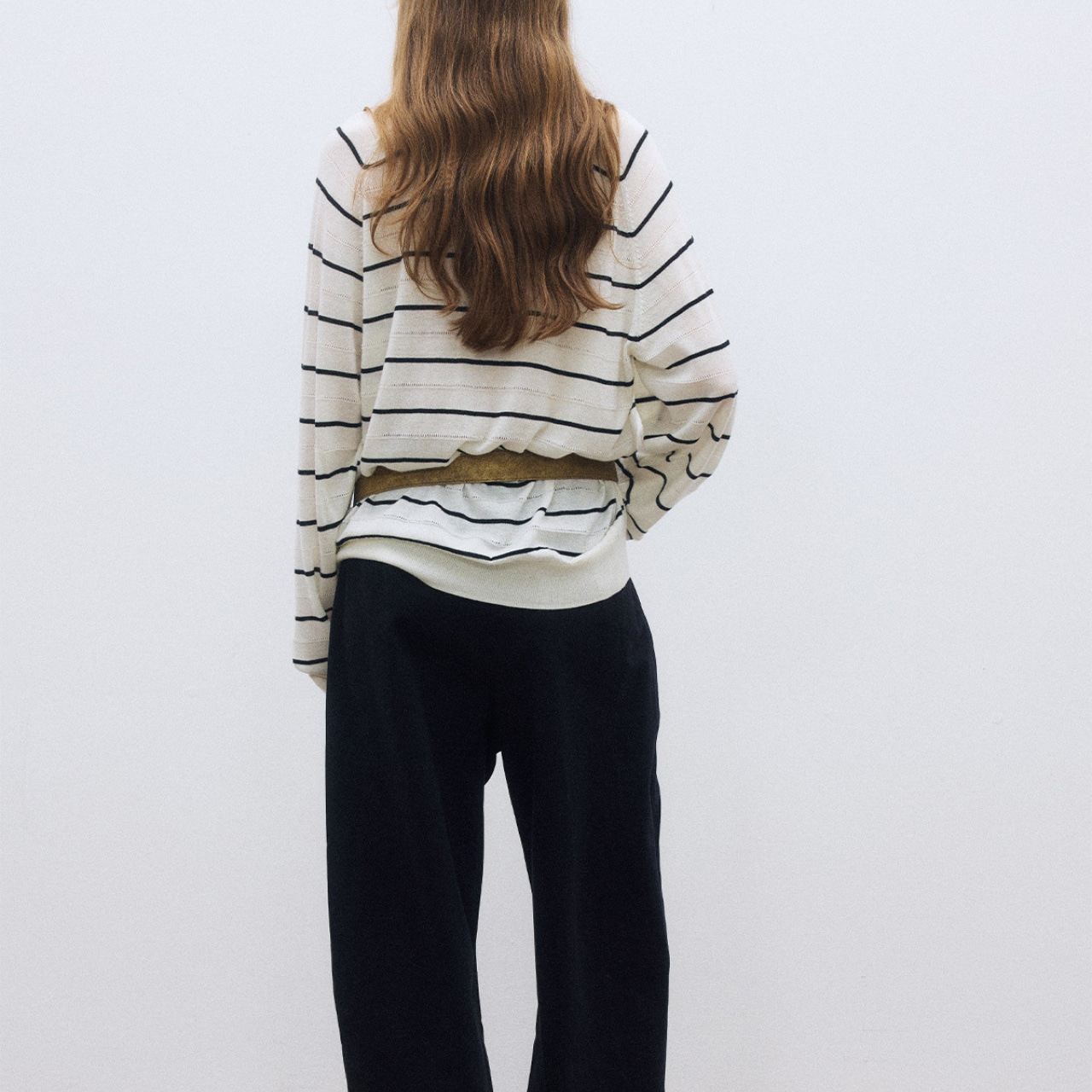 Striped Relaxed Knit Top T3670