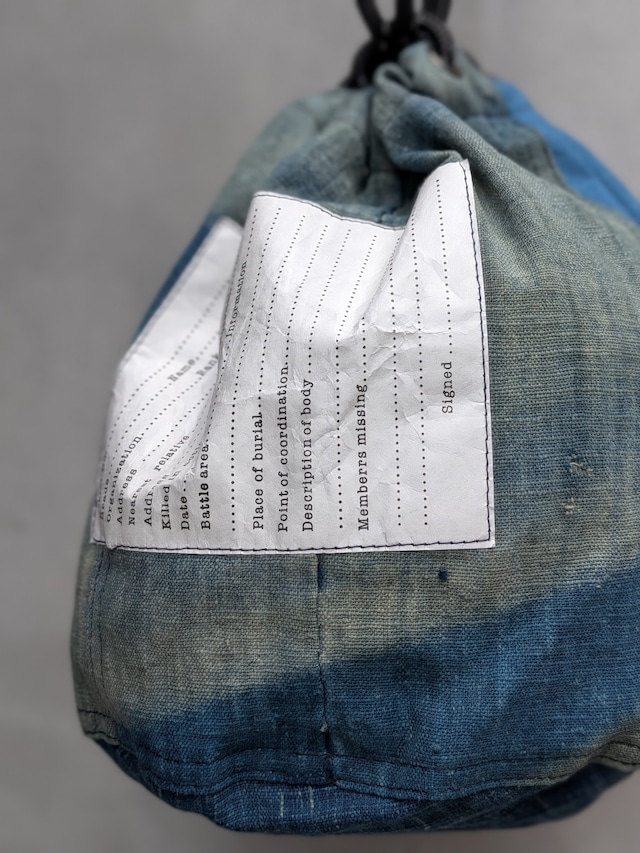 BAA COSTUME MFG. "PERSONAL EFFECTS BAG L" NATURAL INDIGO : 4
