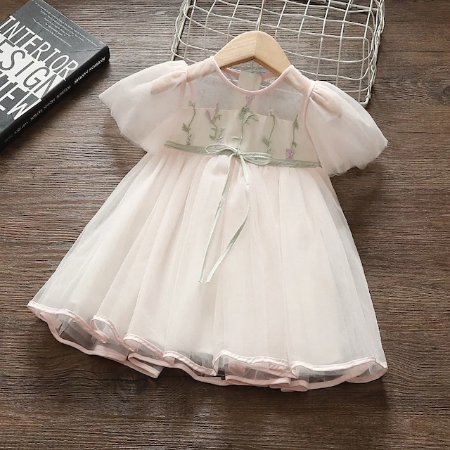 【ドレスフェア】お花刺繍のフレアワンピースドレス　