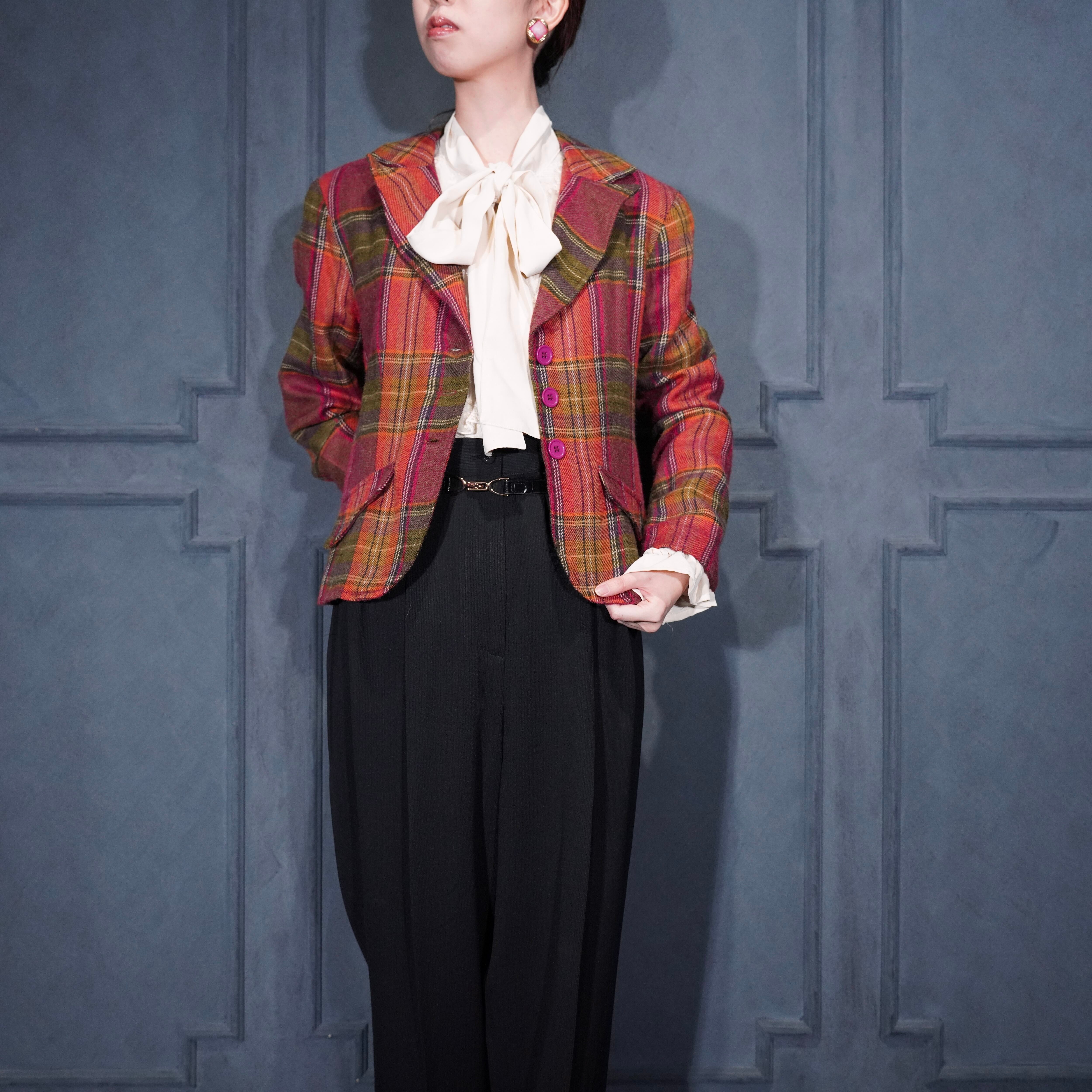 Art Vintage様　ジャケット　ヴィンテージ アメリカ　パンクディスプレイ USA VINTAGE HOTKISS CHECK PATTERNED WOOL TAILORED JACKET/アメリカ