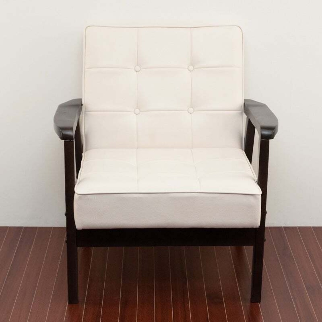 レトロソファ PVC 一人掛け BK/WH | interior mkuu
