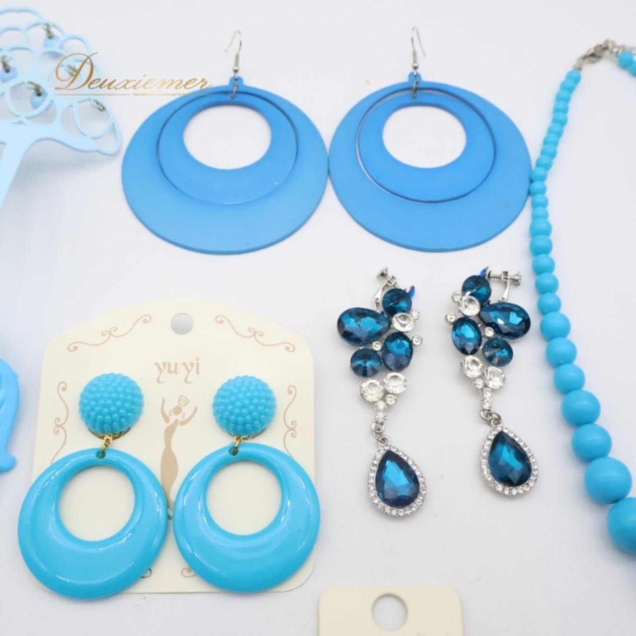 フラメンコ 小物 小道具 ペイネタ ピアス イヤリング フローレス ネックレス 花 アクセサリー まとめ売り セット ブルー系 水色 青 舞台 発表会 アクセサリーセット 小物まとめ売り ダンス小物 イベント用 青系 ペイネタ フラメンコアクセサリー