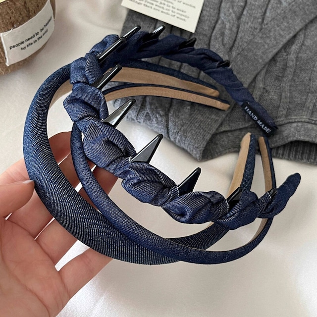 Denim hairband　B528