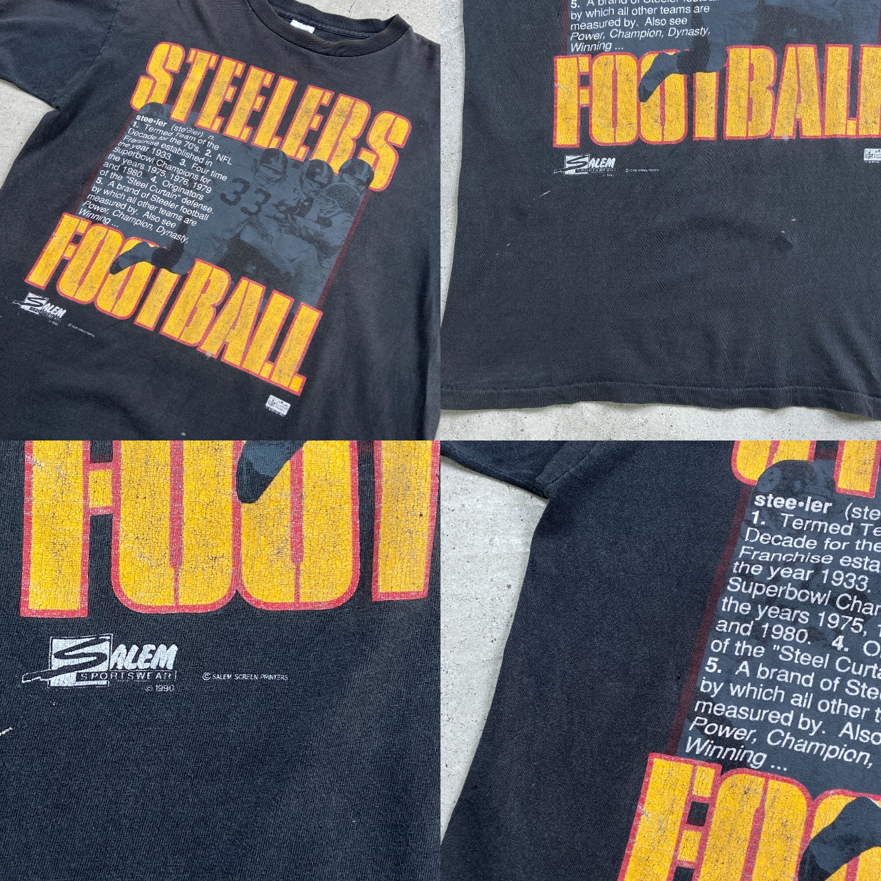 90年代 USA製 NFL ピッツバーグ・スティーラーズ プリントTシャツ 