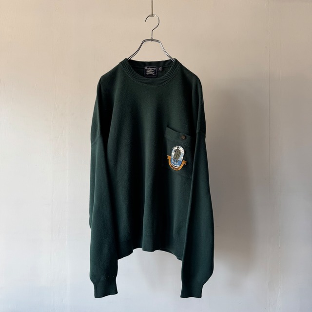 -Burberry- 80's One-point logo pocket sweatshirt