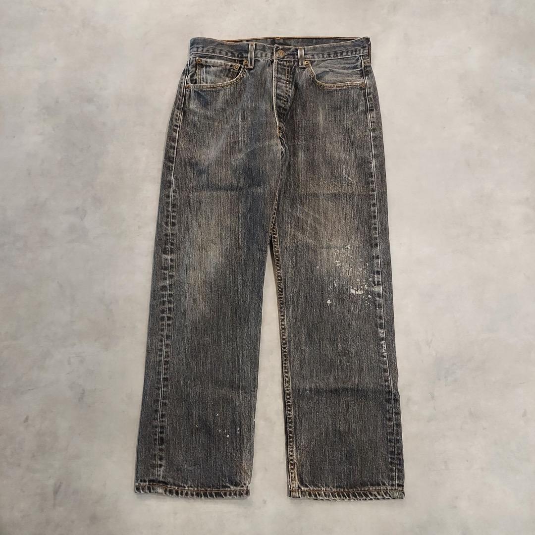 90年代 USA製 GUESS JEANS ゲスジーンズ ブラックデニムパンツ メンズ
