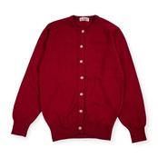 カシミヤ100% via di mezzo ヴィア ディ メッツァ デザインボタン ニット カーディガン M/レッド レディース
