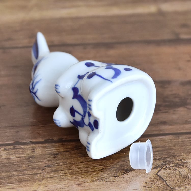 タイ 青白陶器 塩胡椒入れセット B うさぎ | Phnom プノン ◇アジアの
