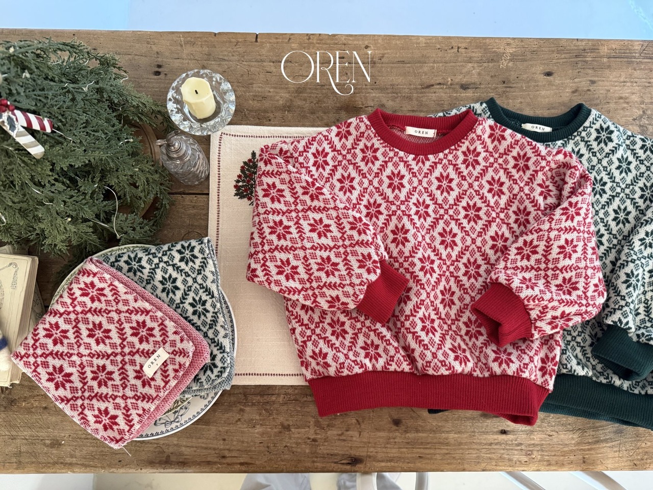 Oren X-mas［取寄］ snow flake mtm (muffler set)