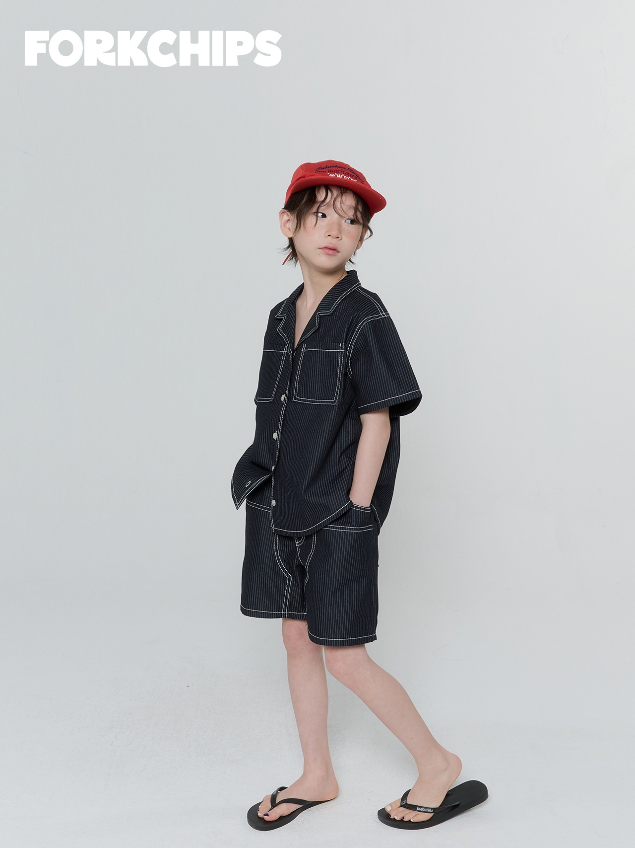 [FORKCHIPS] 넘버하프팬츠 (JS/JM/JL/JXL) / [포크칩스] 넘버하프팬츠 (JS/JM/JL/JXL)