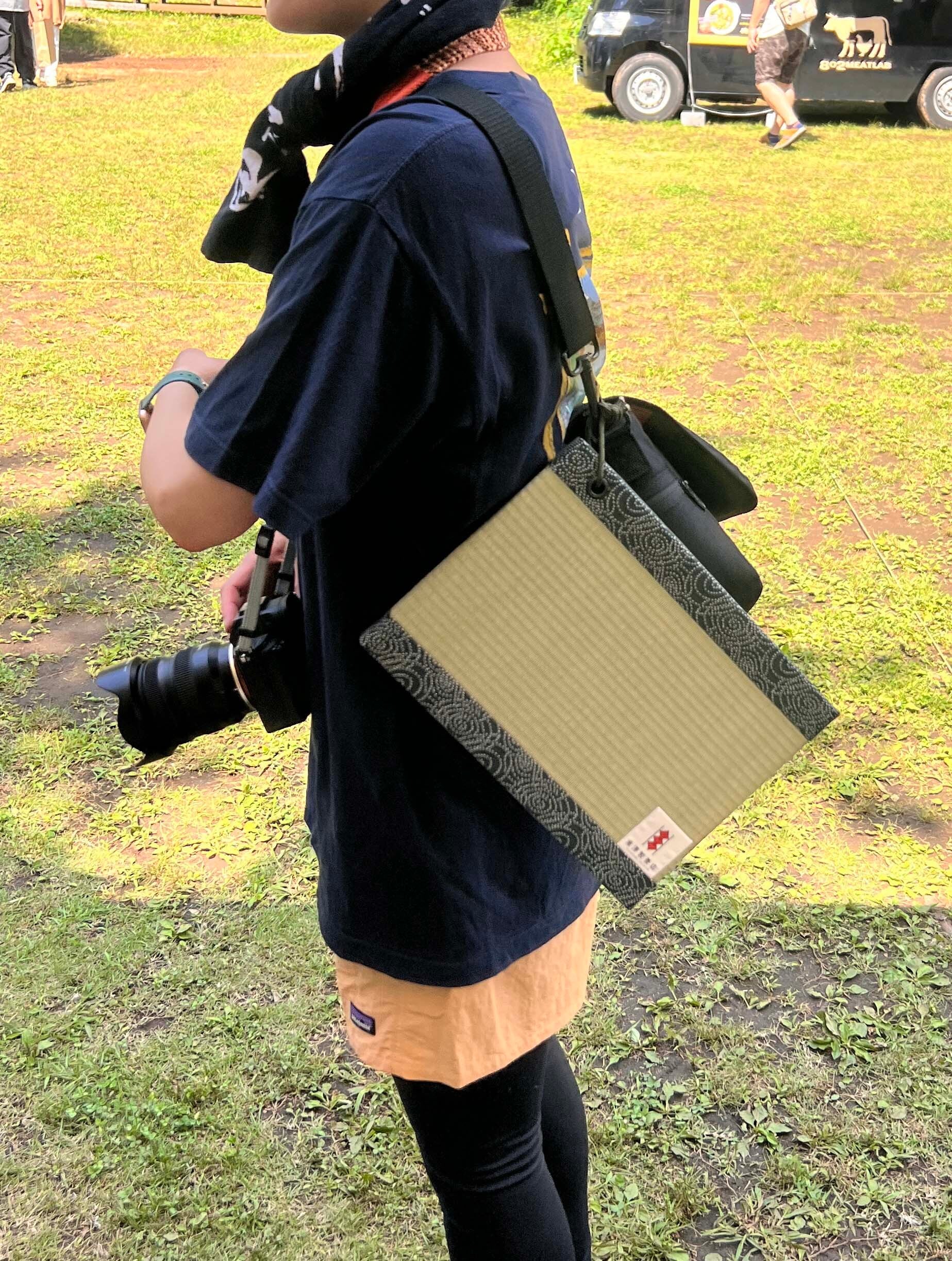 重澤製畳店 minimum TATAMI 戶外榻榻米坐墊精緻布藝包邊與車縫細節,展現飛驒高山職人手作工藝