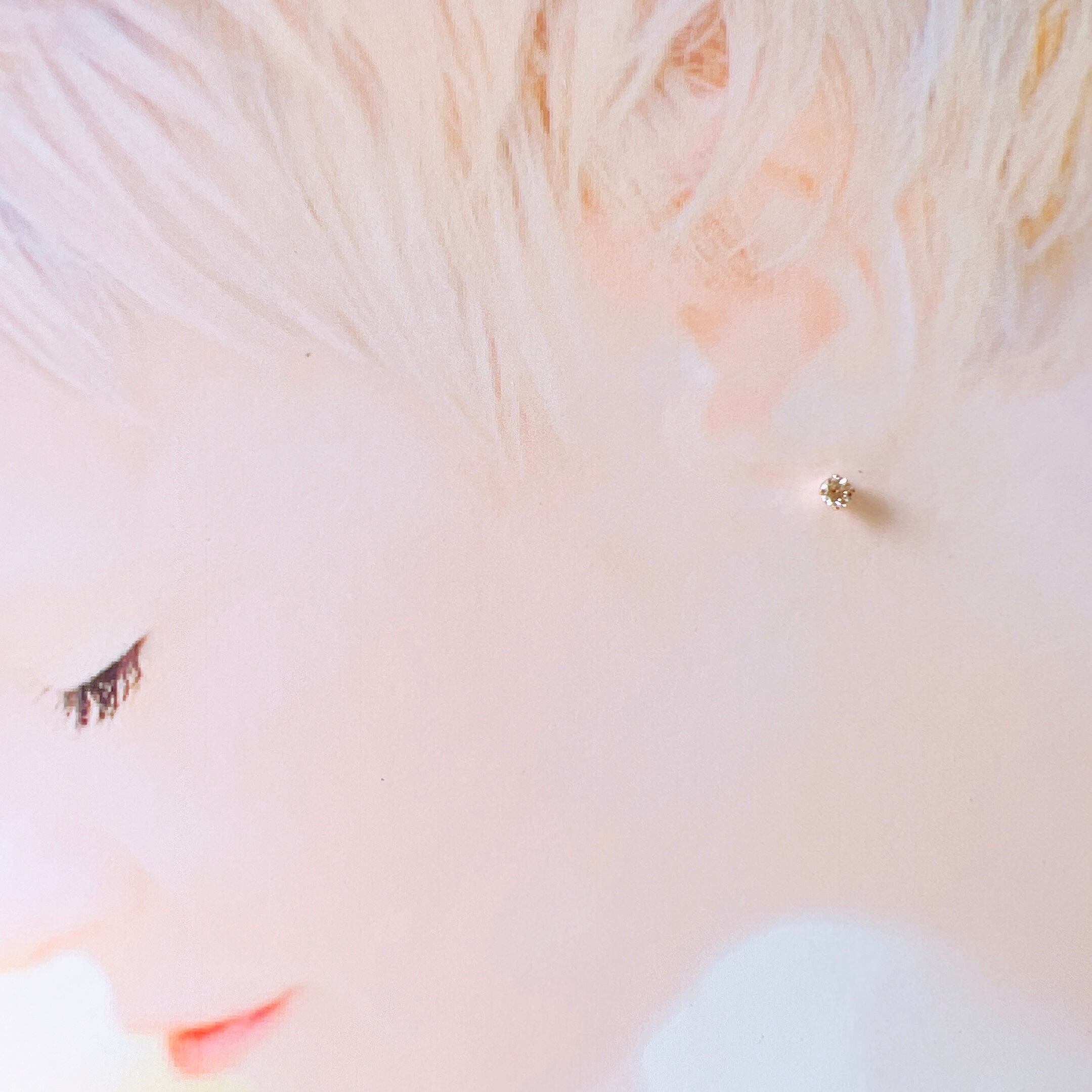 14kgfモアサナイトAAAラウンドピアス】4mm シャンパンカラー | Anemoon