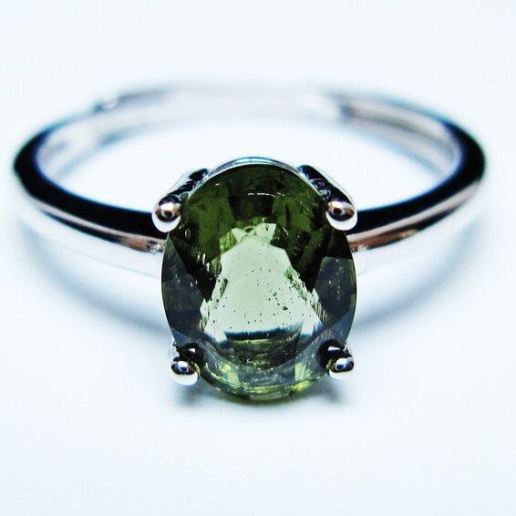 モルダバイト リング モルダウ石 指輪 フリーサイズ 13号 一点物 メール便可 [M便 1/20] 199-674