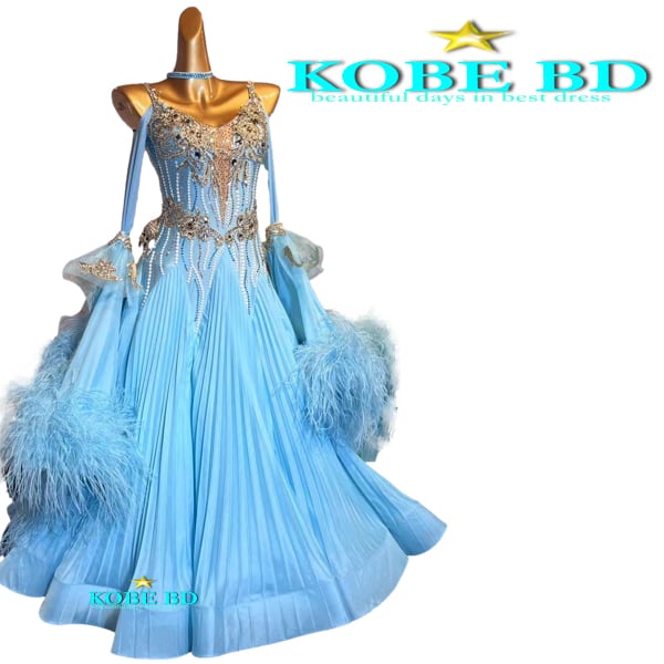 【社交ダンスドレス】⭐️【商品番号AIー 240820】スタンダードドレス (Blue/ 青系)