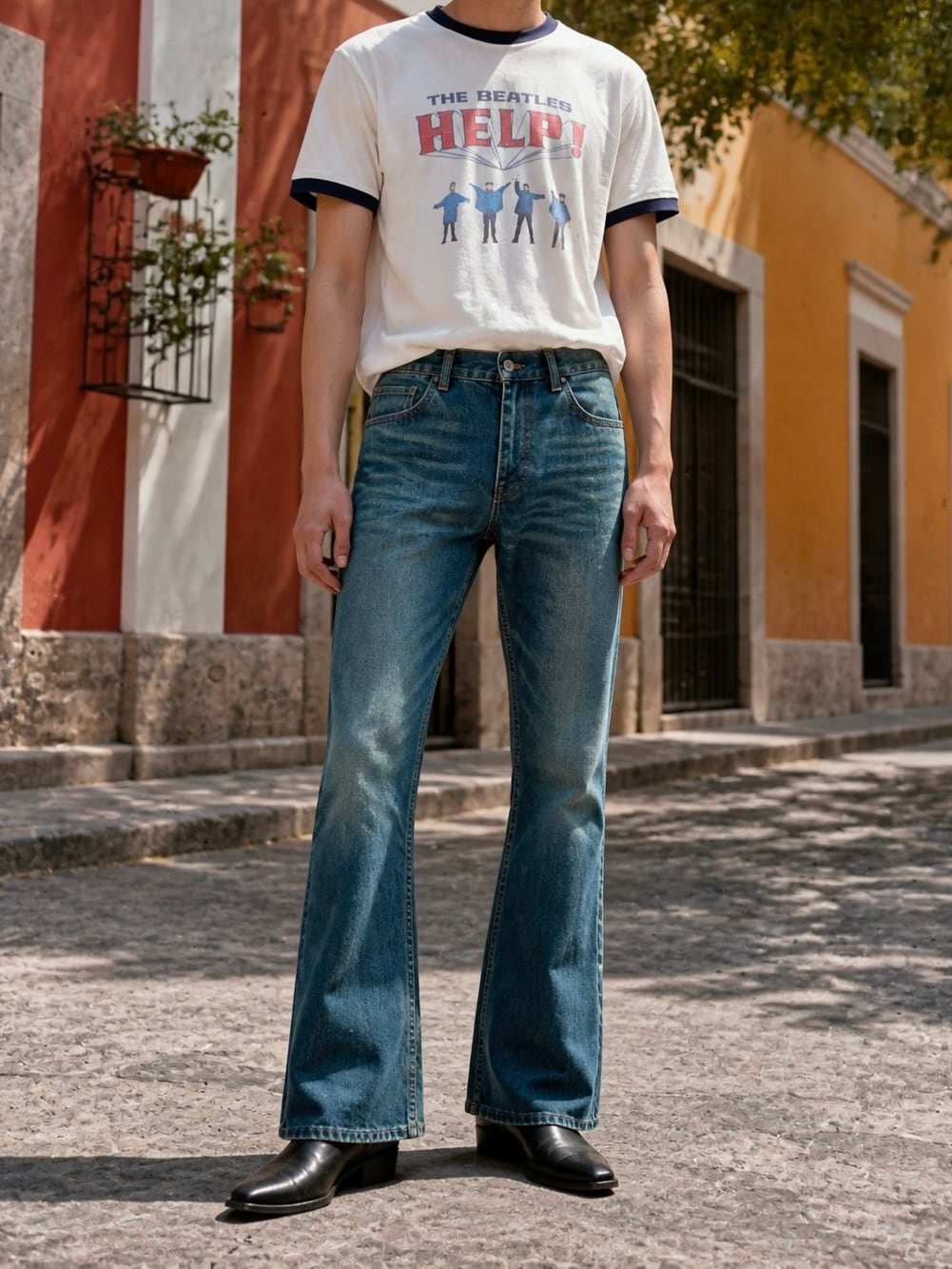 Washed Flare Denim