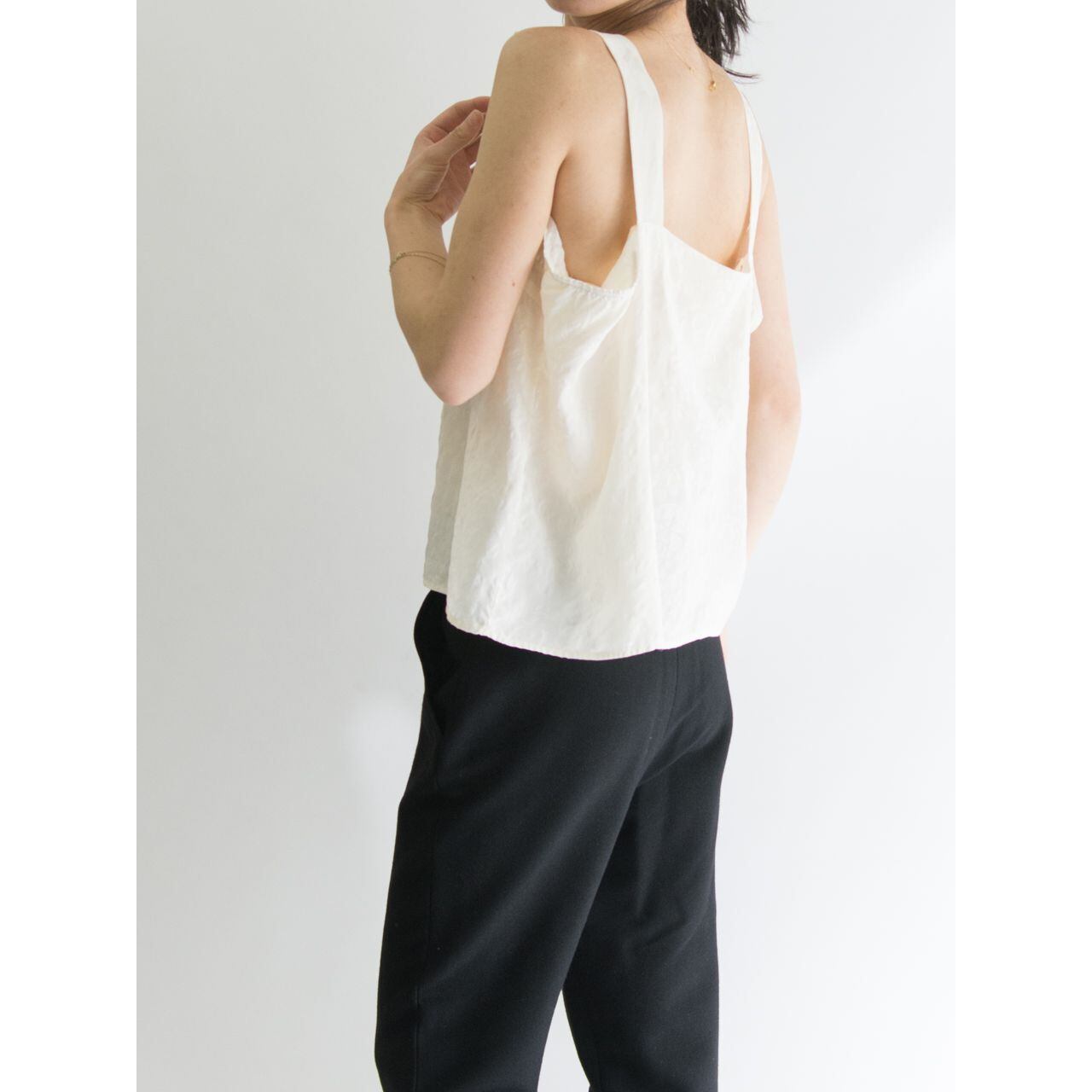【Made in France】100% silk wide camisole blouse（フランス製 シルク ワイドキャミソールブラウス）2c