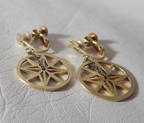 Brass compass earrings 真鍮コンパスイヤリング