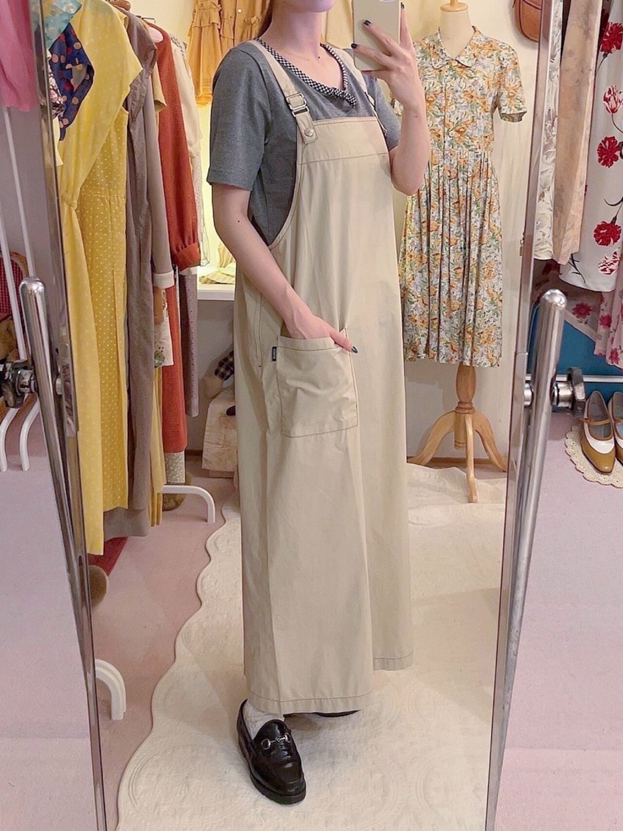 light beige long jumper skirt